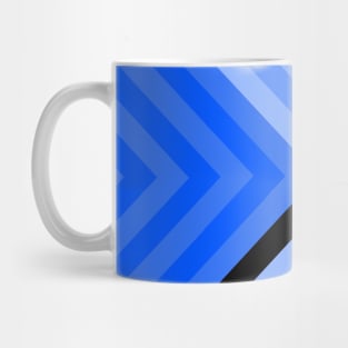 Black and Multiple Blue Triangular Mug